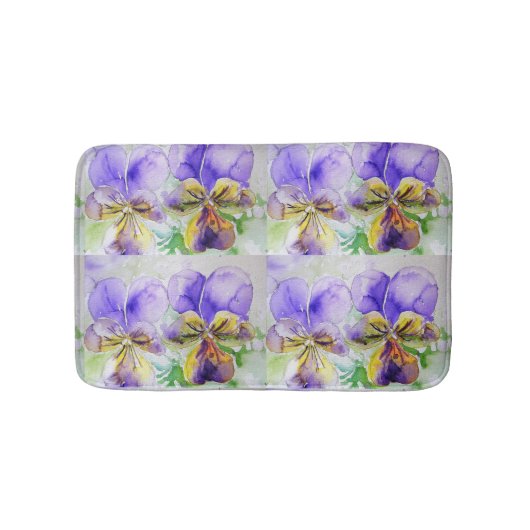 Tapis De Bain Viola violet aquarelle Johnny Sauter vers le haut  (Devant)