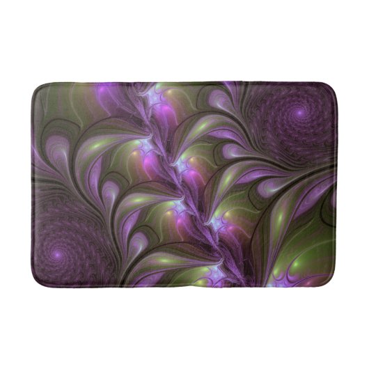 Tapis De Bain Violet Abstrait violet violet kaki fractal (Devant)