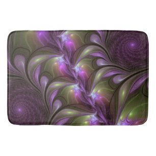 Tapis De Bain Violet Abstrait violet violet kaki fractal