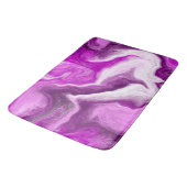 Tapis De Bain Violet et Marbre blanc Fluide Art (Angle)