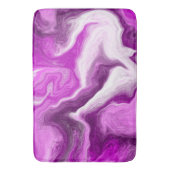 Tapis De Bain Violet et Marbre blanc Fluide Art (devant Vertical)