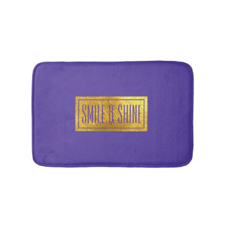 Tapis de bain violet et or riche