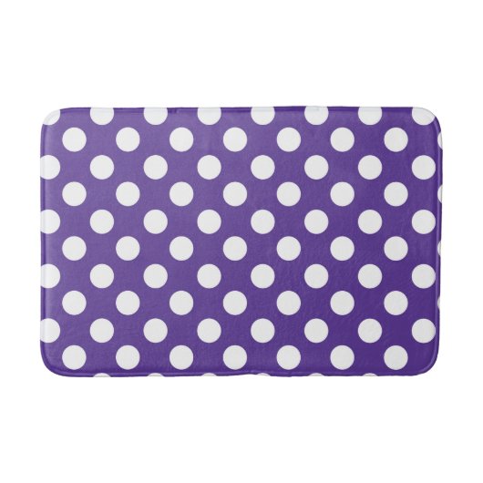 Tapis De Bain Violet Pourpre & Points Blancs (Devant)