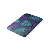 Tapis De Bain Violet Rencontre Turquoise Moderne Art Fractal Abs (Angle)