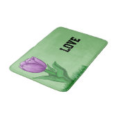 Tapis De Bain Violet Tulipe Flore Sage Vert Amour (Angle)