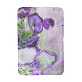 Tapis De Bain Violet vert violet marbre Fluid Art Abstrait (Devant (Vertical))