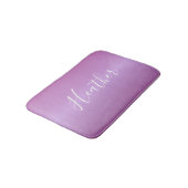 Tapis De Bain Violet violet et script blanc personnalisé (Angle)