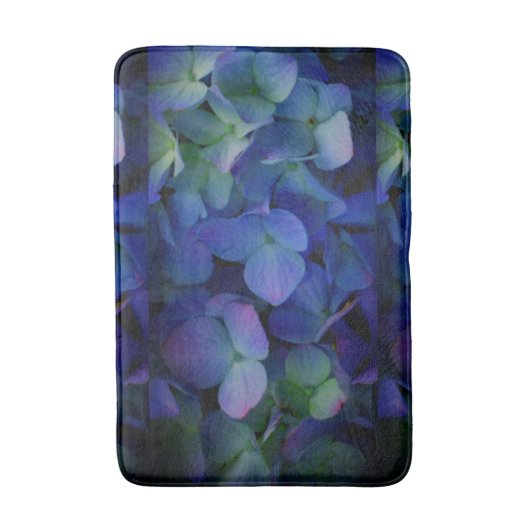 Tapis De Bain Violet violet rose bleu hydrangée fleurie (Devant (Vertical))