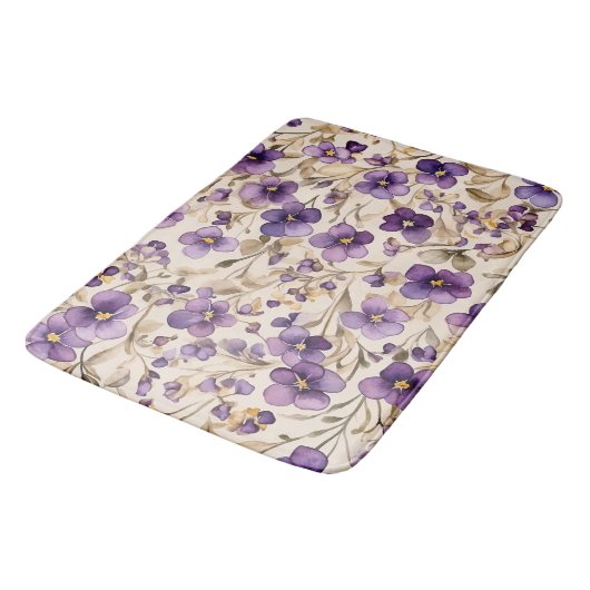 Tapis De Bain Violets - aquarelle (Angle)