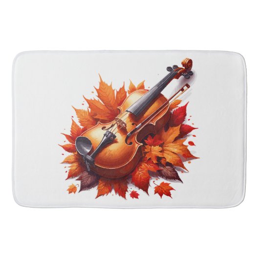 Tapis De Bain Violon dans le lit de feuilles (Devant)