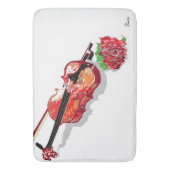 Tapis De Bain Violon de grand bain avec un Rose (devant Vertical)