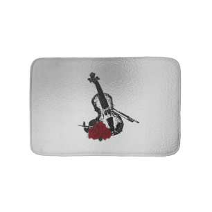 Tapis De Bain Violon et Roses