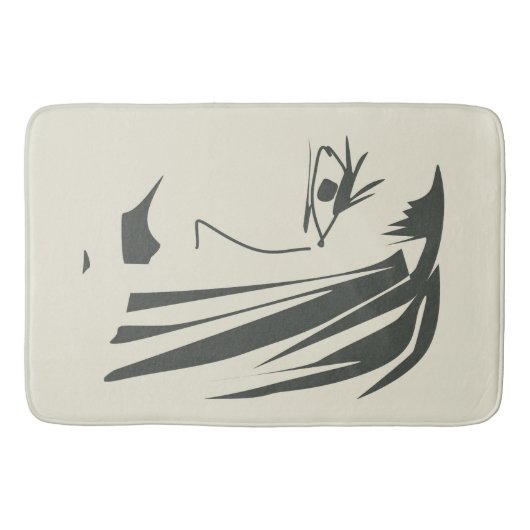 Tapis De Bain Visage Abstrait. (Devant)