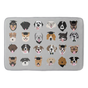 Tapis De Bain Visage de chien de fin d'études