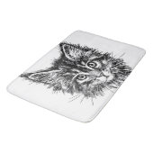 Tapis De Bain Visage de Kitten noir et blanc (Angle)