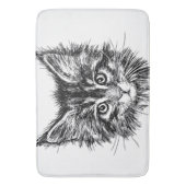 Tapis De Bain Visage de Kitten noir et blanc (devant Vertical)