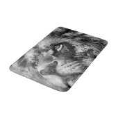 Tapis De Bain Visage de lion placide argenté (Angle)