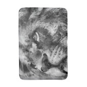 Tapis De Bain Visage de lion placide argenté (Devant (Vertical))