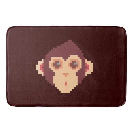 Tapis De Bain Visage de singe pixelisé mignon (Devant)