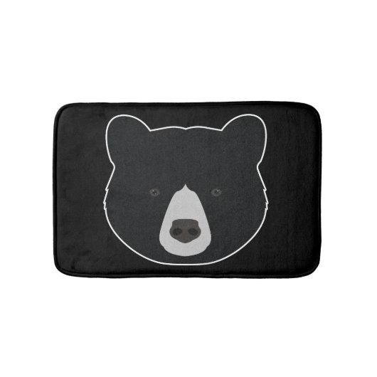 Tapis De Bain Visage d'ours noir (Devant)