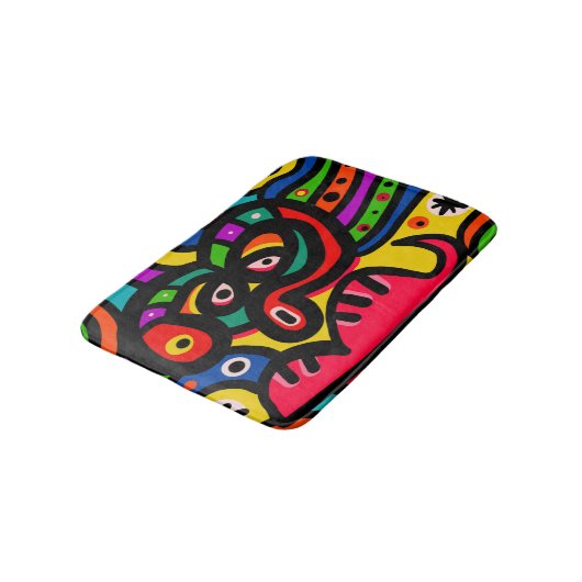 Tapis De Bain Visage moderne d'art abstrait (Angle)
