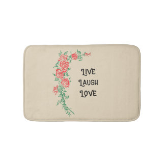 Tapis de bain vivant de motif de rose d'amour de
