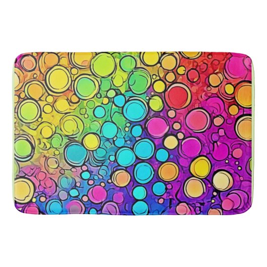 Tapis De Bain Vivid Rainbow Bubble Abstraction (Devant)