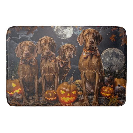 Tapis De Bain Vizsla Halloween Épouvantable (Devant)