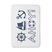 Tapis De Bain Voilier Ancre Ahoy! Bleu Foncé (Devant (Vertical))