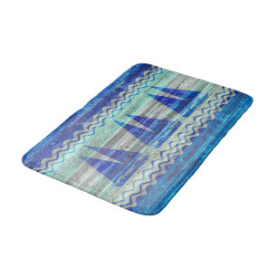 Tapis De Bain Voiliers côtiers rustiques de décor de bleu mari