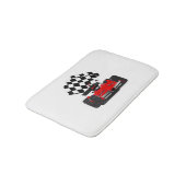 Tapis De Bain Voiture Red Race avec drapeau À damiers (Angle)