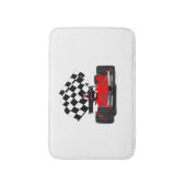Tapis De Bain Voiture Red Race avec drapeau À damiers (Devant (Vertical))