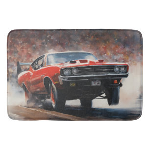 Tapis De Bain Voiture rouge Vintage