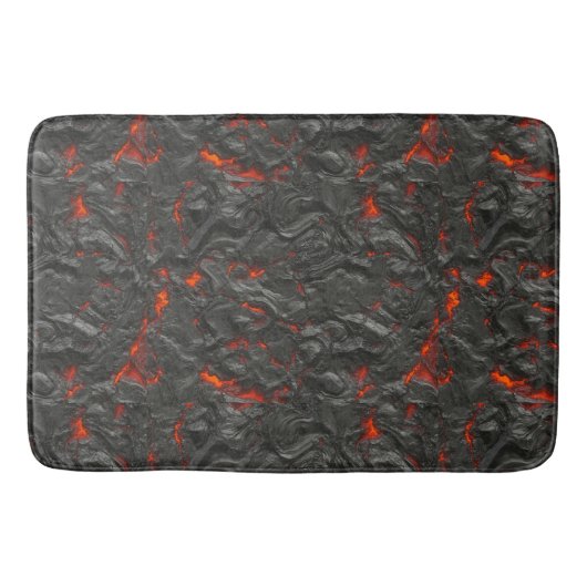 Tapis De Bain Volcan de lave molle noir et rouge (Devant)