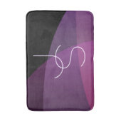 Tapis De Bain Vos initiales de chevauchement | Moderne violet et (Devant (Vertical))