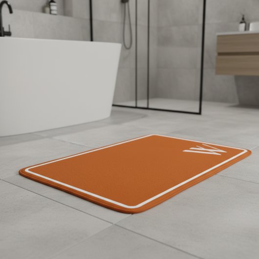 Tapis De Bain Votre monogramme en orange brûlé