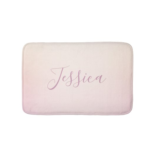 Tapis De Bain Votre nom | Elegant Script Soft Ombre (Devant)