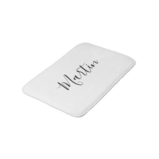 Tapis De Bain Votre nom | Script élégant (Angle)