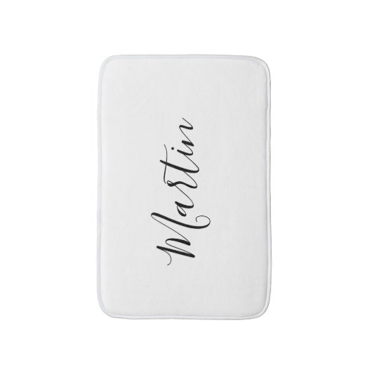Tapis De Bain Votre nom | Script élégant (Devant (Vertical))