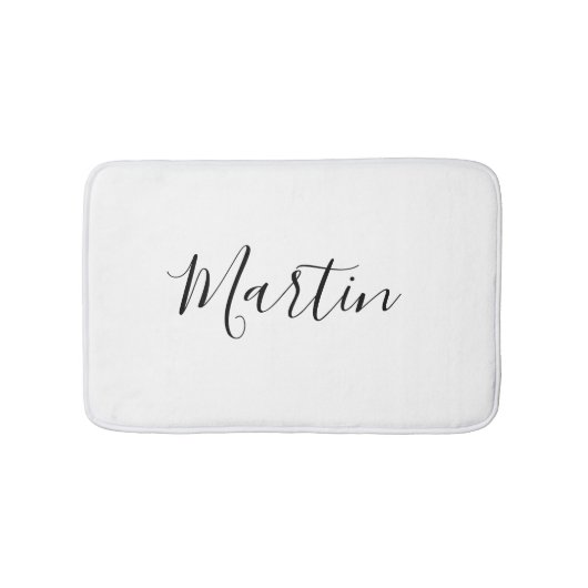 Tapis De Bain Votre nom | Script élégant (Devant)