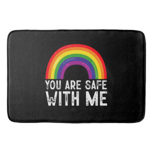 Tapis De Bain Vous êtes en sécurité avec moi LGBTQ Mois de la fi