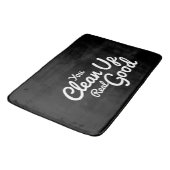 Tapis De Bain Vous Nettoyez Vraiment Bon Script Noir & Blanc (Angle)