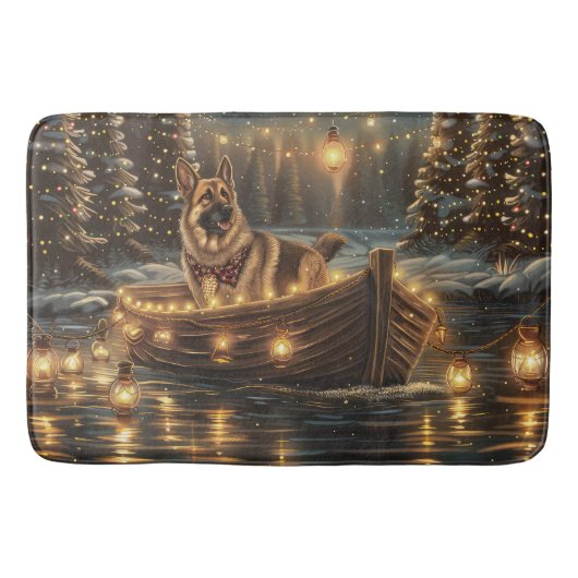 Tapis De Bain Voyage de Noël du berger allemand (Devant)