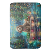 Tapis De Bain Voyage de Noël festif du Cockapoo (devant Vertical)