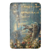 Tapis De Bain Voyage festif de Noël de Boston Terrier (devant Vertical)