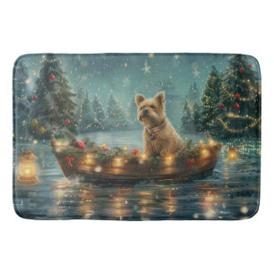 Tapis De Bain Voyage festif de Noël de Cairn Terrier
