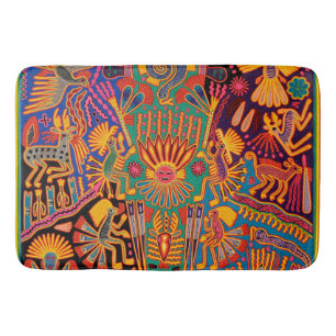 Tapis De Bain Voyage tribal maya mexicain de Boho d'art d'Oaxaca