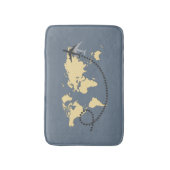 Tapis De Bain Voyageons l'illustration du monde (Devant (Vertical))