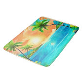 Tapis De Bain Vue sur la plage Tropical Sunset Paradise (Angle)