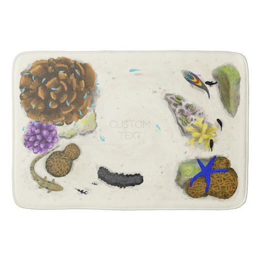 Tapis De Bain Wading the Barrier Reef - Texte personnalisé peint (Devant)